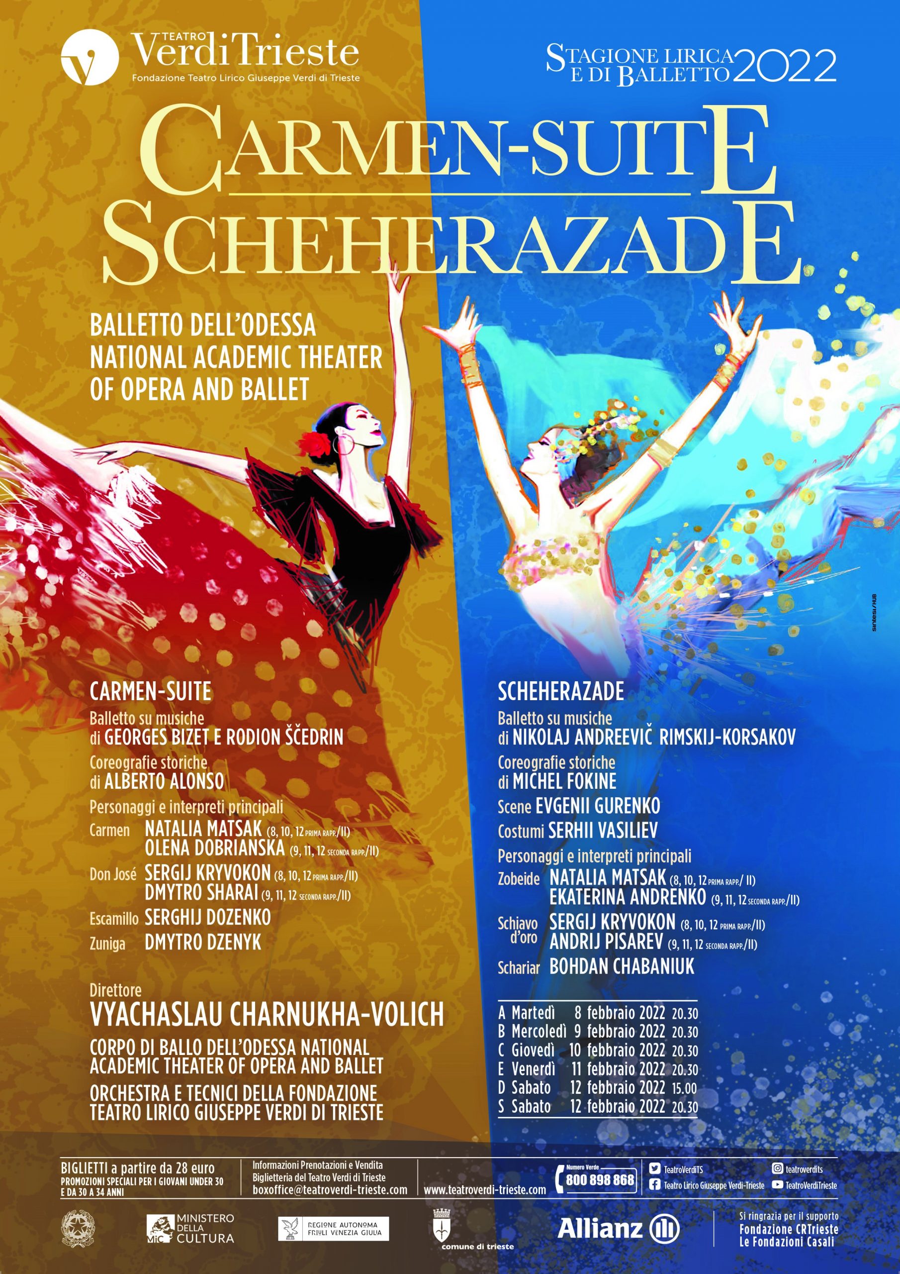 Carmen-Suite/ Scheherazade al Teatro Verdi di Trieste 8-12 febbraio