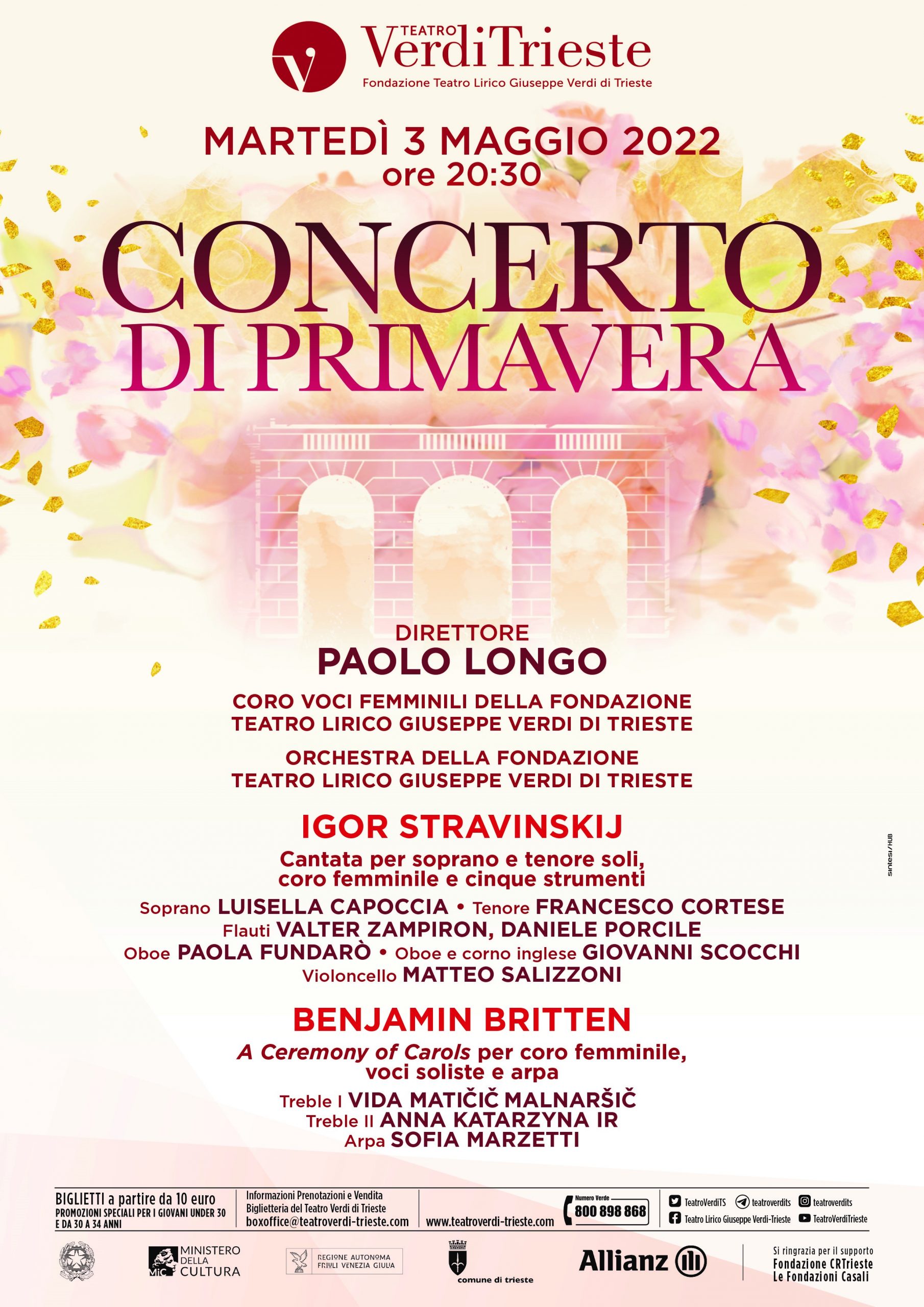 Al Teatro Verdi di Trieste il Concerto di Primavera 3 maggio alle 20.30